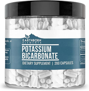 Earthborn Elements Potassium Bicarbonate 200 Capsules, Pure & Undiluted, No Additives in Pakistan