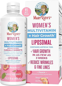 Women's Multivitamin + Lustriva Hair Growth Liposomal | Biotin 10000mcg | Clinically Tested for Thicker Hair, Wrinkles, Fine Lines, Skin Care | with Ashwagandha & Maca Root | Ages 18+ | 15.22 Fl Oz in Pakistan