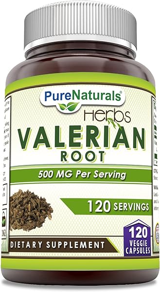 Pure Naturals Valerian Root Supplement | 500 Mg | 120 Veggie Capsules | Non-GMO | Gluten Free | Made in USA in Pakistan in Pakistan