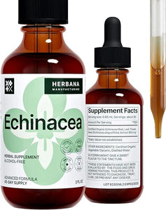 Echinacea 2 fl oz Liquid Extract - Organic Root, Leaf, Flower, Seed - Natural Herbal Supplement - Body, Immune System Support Tincture - High Potency Drops - 45-Day Supply in Pakistan