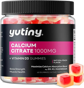 Calcium Citrate Filled Gummies, Extra Absorption Calcium Citrate 1000mg with Vitamin D3, K2 & Magnesium, Chewable Supplement for Bone, Muscle Health, 60 Count in Pakistan