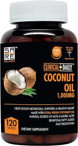 Organic Coconut MCT Oil Capsules Supplement- Pure Extra Virgin Oil, Cold Pressed- Hair, Skin, Nails Vitamin Pills, Support Keto Diet for Weight- 120 Lauric & Caprylic Acid Softgels in Pakistan