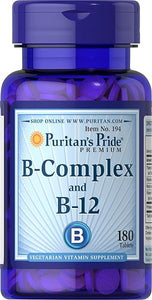 Puritan's Pride Vitamin B-Complex and Vitamin B-12, 180 Count in Pakistan