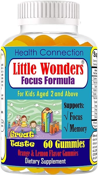 Focus Gummies for Kids Brain Focus Chewable, Kids Focus and Attention Gummies, Focus and Attention for Kids Gummies, Focus Supplements for Kids Help Kids Focus Study and Task-60ct in Pakistan