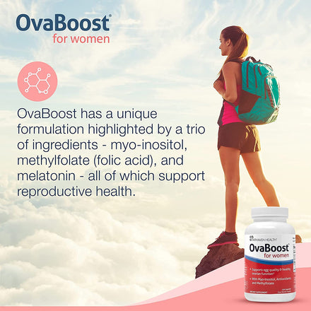 Fairhaven Health Ovaboost with Myo-Inositol, Folate, CoQ10, and Vitamins - Womens Ovulation & Egg Quality - Natural Fertility Supplement (120 Capsules)