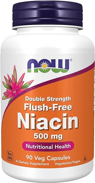 NOW Supplements, Niacin (Vitamin B-3) 500 mg, Flush-Free, Double Strength, Nutritional Health, 90 Veg Capsules in Pakistan in Pakistan