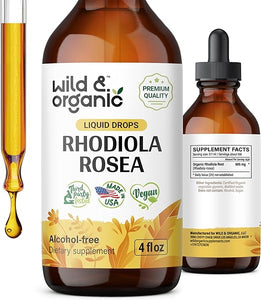 Rhodiola Rosea Tincture - Organic Rhodiola Supplement fot Stress & Mood Support - Rhodiola Root Liquid Extract - Vegan, Alcohol Free Drops - 4 fl oz in Pakistan