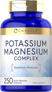 Potassium Magnesium Supplement | 250 Count | Non-GMO & Gluten Free Complex | by Carlyle in Pakistan