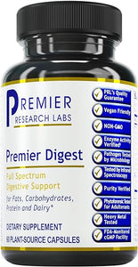 Premier Research Labs Premier Digest - Active Digestive Enzymes Supplement - Supports Digestion - with Amylase, Protease & Lipase - Vegan & Vegetarian - 60 Plant-Source Capsules in Pakistan
