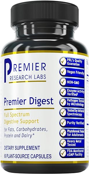 Premier Research Labs Premier Digest - Active Digestive Enzymes Supplement - Supports Digestion - with Amylase, Protease & Lipase - Vegan & Vegetarian - 60 Plant-Source Capsules in Pakistan