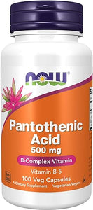 NOW Supplements, Pantothenic Acid (Vitamin B-5) 500 mg, B-Complex Vitamin, 100 Capsules in Pakistan