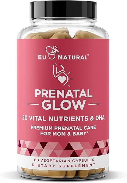 Glow Prenatal Vitamins for Women – 20-in-1 Vital Nutrients for Healthy Pregnancy and Fetal Development – Folic Acid & Vegan DHA For Baby's Growth & A Comfortable Pregnancy – 60 Nourishing Capsules in Pakistan