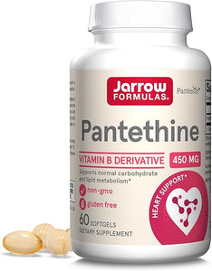 Jarrow Formulas Pantethine 450 mg - Derivative of Vitamin B5 - 60 Servings (Softgels) - Support Heart Health, Carbohydrate & Lipid Metabolism - Coenzyme A (CoA) Precursor - Pantothenic Acid Supplement in Pakistan
