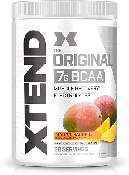 XTEND Original BCAA Powder Mango Madness - Sugar Free Post Workout Muscle Recovery Drink with Amino Acids - 7g BCAAs for Men & Women - 30 Servings in Pakistan in Pakistan