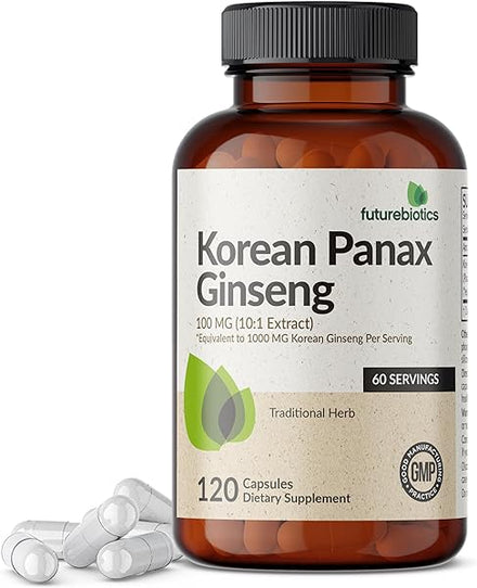 Futurebiotics Korean Panax Ginseng 1000 MG Per Serving Energy, Memory & Brain Health Support, Non-GMO, 120 Capsules in Pakistan