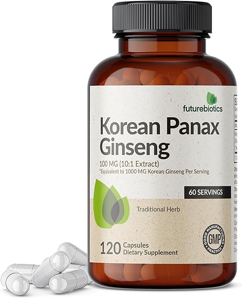 Futurebiotics Korean Panax Ginseng 1000 MG Per Serving Energy, Memory & Brain Health Support, Non-GMO, 120 Capsules in Pakistan in Pakistan