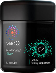 MitoQ Liver 60 Capsules CoQ10 Antioxidant w/Choline, Milk Thistle and Selenium - Supports Liver Function, Detoxification and Cellular Health