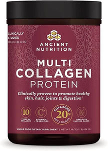 Ancient Nutrition Collagen Powder Protein with Probiotics, Unflavored Multi Collagen Protein with Vitamin C, 45 Servings, Hydrolyzed Collagen Peptides Supports Skin and Nails, Gut Health, 16oz in Pakistan