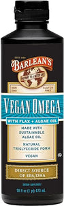 Barlean's Vegan Omega Liquid Flax and Algae Oil Plant Based EPA DHA Supplement from Algal Oil and Organic Flaxseed, Omegas 3 6 and 9 Fatty Acid Supplements, 16 Ounces in Pakistan