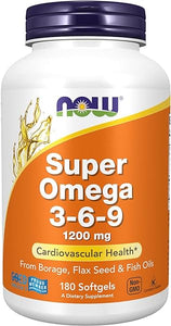 NOW Supplements, Super Omega 3-6-9 1200 mg with a blend of Fish, Borage and Flax Seed Oils, 180 Softgels in Pakistan
