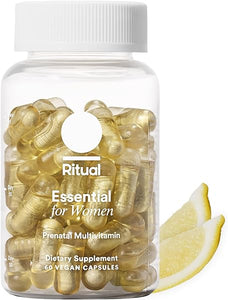Ritual Prenatal Vitamins: Folate & Choline for Neural Tube Support, Omega-3 DHA for Fetal Brain Development, Iron, Calcium-Helper D3 & K2, Non-GMO, Citrus Essenced, 30 Day Supply, 60 Vegan Capsules in Pakistan