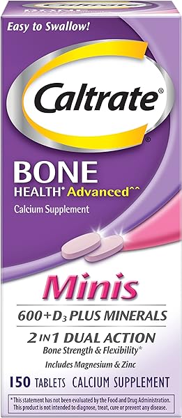 Caltrate Minis 600 Plus D3 Plus Minerals Calcium and Vitamin D Supplement Tablets, Bone Health and Mineral Supplement for Adults - 150 Count in Pakistan