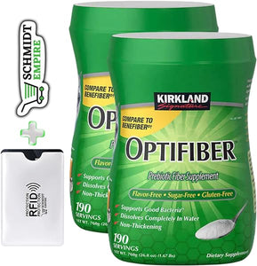 Kirkland Signature Optifiber Prebiotic Fiber Supplement, 26.8 oz, 190 Servings + 1 Card Protector SchmiidtEmpire + Sticker (Pack of 2) in Pakistan