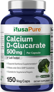NusaPure Calcium D-Glucarate 500 mg 150 Veggie Caps, Vegan, Non-GMO, Gluten-Free in Pakistan