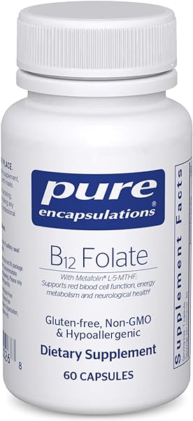 Pure Encapsulations B12 Folate - Energy Supplement to Support Nerves, Energy Metabolism & Cognitive Support* - with Vitamin B Folate as Metafolin - 60 Capsules in Pakistan in Pakistan