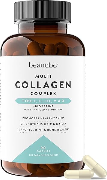 Collagen Pills for Women & Men (Types I, II, III, V & X) - Hydrolyzed Multi Collagen Pills - Collagen Peptides Capsules for Hair, Skin, Nails, Joints & Bones - Bioactive Complex Supplement - BeautiBe in Pakistan in Pakistan