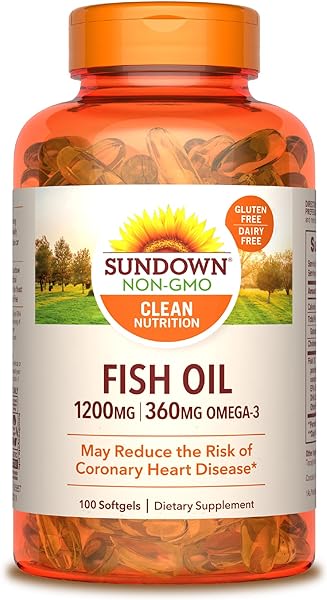 Sundown Fish Oil 1200 mg, Omega-3 Dietary Supplement, Supports Heart Health, 100 Softgels (Packaging May Vary) in Pakistan in Pakistan