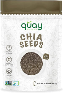 Quay Naturals Chia Seeds, 1 lb - Nutrient-Dense Seeds with Fiber, Protein & Omegas - Black Chia Seeds for Salads, Yogurt, Puddings & Smoothies - Gluten Free & Non GMO in Pakistan