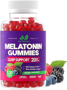 Melatonin 20mg Gummies for Adults (120 Count) - Maximum Strength Sleep Gummies with 10mg of Melatonin Per Gummy - Gluten-Free, Non-GMO, Vegetarian, Great Tasting Mixed Berry Flavor - 60 Servings in Pakistan