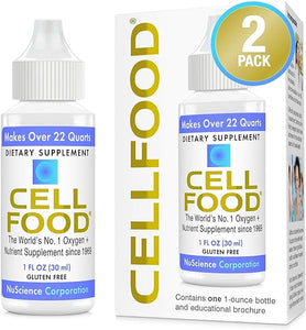 Cellfood Liquid Concentrate - 1 fl oz, 2 Pack - Oxygen + Nutrient Supplement - Supports Immune System, Energy, Endurance, Hydration & Overall Health - Gluten Free, Non-GMO, Kosher - Makes 22+ Quarts in Pakistan