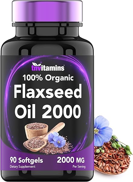 Organic Flaxseed Oil Softgels: 2000 mg x 90 S in Pakistan