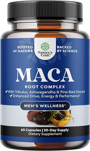 Black Maca Root Capsules for Men - Herbal Enhancement Supplement for Men with Siberian Ginseng Ashwagandha and Black Maca Root for Men - Invigorating Drive Mood Strength & Energy Booster for Men in Pakistan