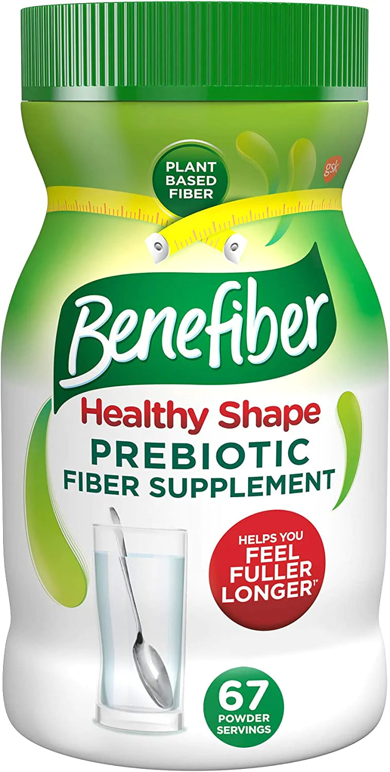 Benefiber Healthy Shape Prebiotic Fiber Supplement Powder for Digestive Health, Daily Fiber Powder - 67 Servings (17.6 Ounces)