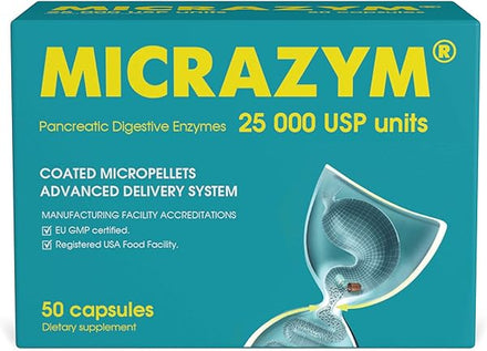 AVVA Pharmа Pancreatic Enzymes - 25,000 USP Effective Pancreatic Enzyme Supplements - Digestive Enzymes for Digestion - 50 Fast-Acting Capsules with Amylase, Lipase and Protease in Pakistan