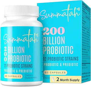 200 Billion CFU Probiotics - High Potency Probiotics for Women and Men, 12 Probiotic Strains with 3 Prebiotic, for Immune Digestive Gut Health Bloating & Gas, Shelf Stable - 60 Caps (60 Days Supply) in Pakistan