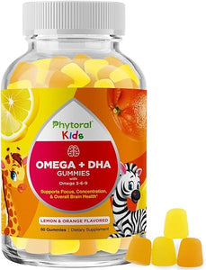 Vegetarian Omega 3 Gummies for Kids - Delicious Kids DHA Omega 3 6 9 Gummy Vitamin Gelatin Fish and Gluten Free Non-GMO - Plant Based Omega 3 DHA Gummies for Vision Immunity Heart and Brain Support in Pakistan