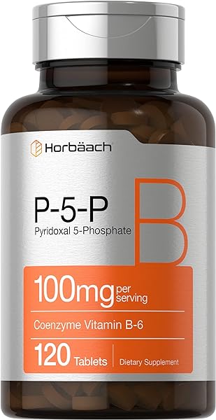 P-5-P Activated Vitamin B6 100mg | 120 Tablets | Vegetarian Supplement, Non-GMO, Gluten Free | Pyridoxal 5 Phosphate | Coenzyme B6 | by Horbaach in Pakistan