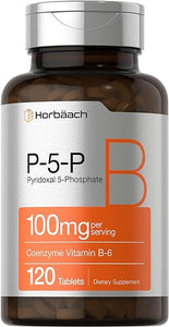 P-5-P Activated Vitamin B6 100mg | 120 Tablets | Vegetarian Supplement, Non-GMO, Gluten Free | Pyridoxal 5 Phosphate | Coenzyme B6 | by Horbaach in Pakistan