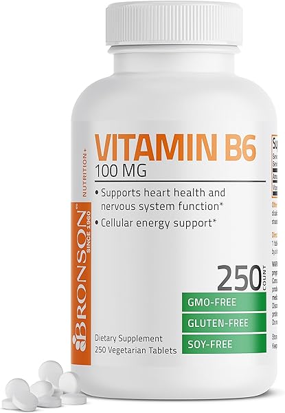 Vitamin B6 100 mg Premium Vitamin B6 Supplement – Promotes Protein Metabolism and Immune Function - 250 Tablets in Pakistan in Pakistan