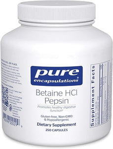 Pure Encapsulations Betaine HCl Pepsin - Digestive Enzymes Supplement for Digestion Aid & Support, Stomach Acid & Nutrient Absorption* - with Betaine HCl Pepsin - 250 Capsules in Pakistan