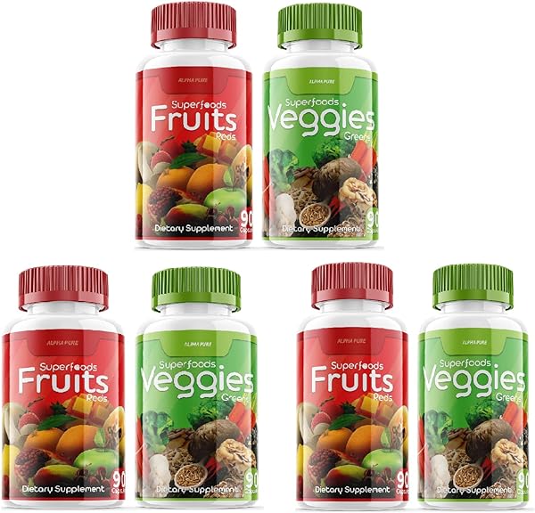 90 Capsules Each Bottle 540 Capsules superfoods Veggies Greens and Reds Fruits Triple Pack in Pakistan