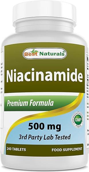 Best Naturals Niacinamide 500mg 240 Tablets (Suitable for Vegetarian) - Non-Flushing Form of Niacin (Vitamin B3) in Pakistan