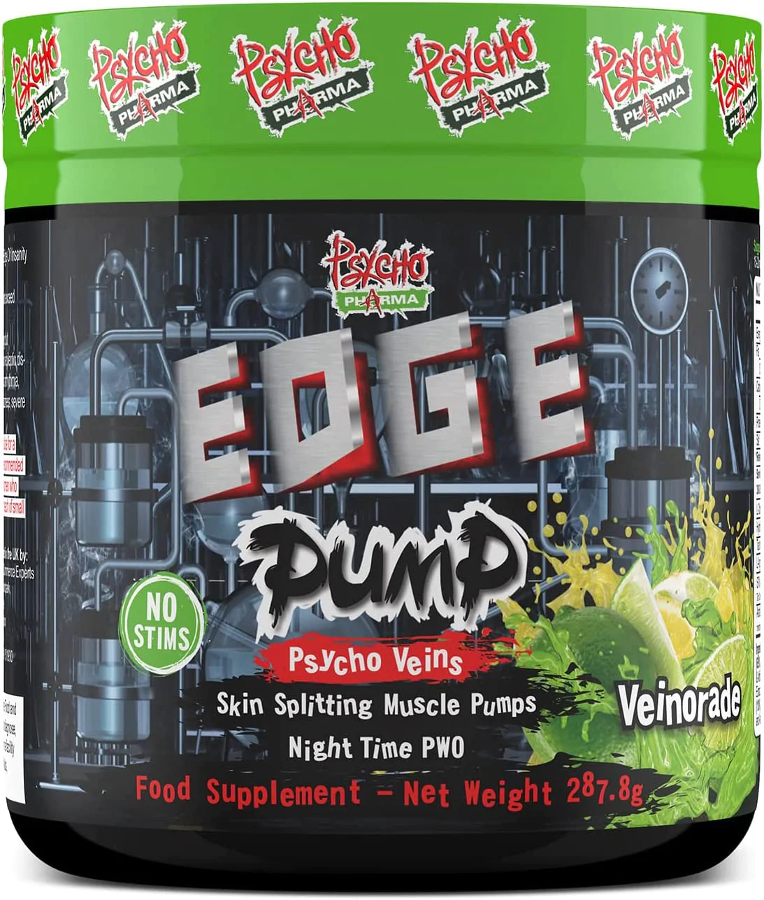 Psycho Pharma Pump it up. Pump it Way up Edge Pump Contains an All-Star Combination of The Most up to Date Effective Nitric Oxide boosters. (Vein Nectar)