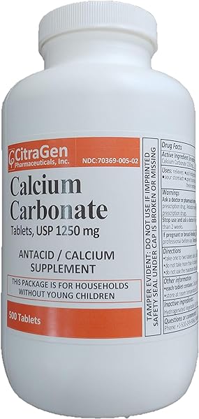 Calcium Carbonate Tablets USP 1250 mg for Rel in Pakistan