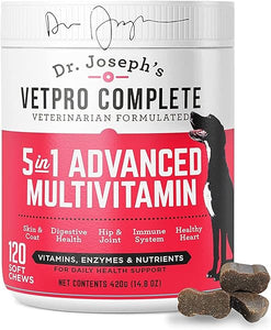 VetPro Dog Vitamins and Supplement Soft Chews with Probiotics, 120 Count, 5 in 1 Chewable Multivitamin for Puppy to Senior with Glucosamine for Hip and Joint Health, Immune System and Allergy Support in Pakistan