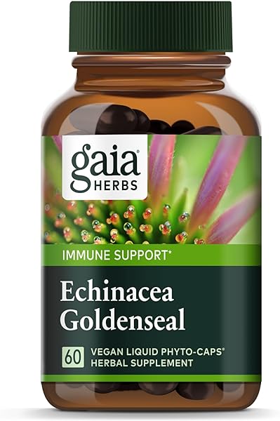 Gaia Herbs Echinacea Goldenseal - Immune Support Supplement for Maintaining a Healthy Respiratory System - with Organic Echinacea and Goldenseal Root - 60 Vegan Liquid Phyto-Capsules (10-Day Supply) in Pakistan in Pakistan